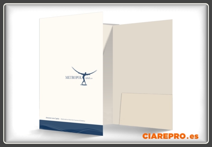 carpeta comercial con solapa pegada